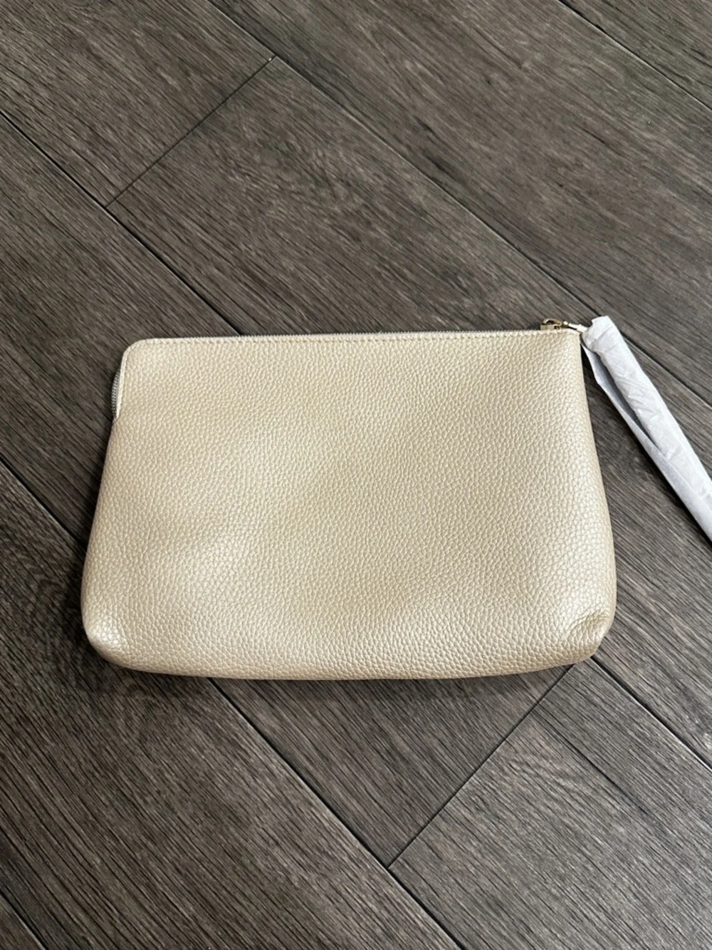 Shiseido Metallic Gold Pebbled Cosmetic Pouch